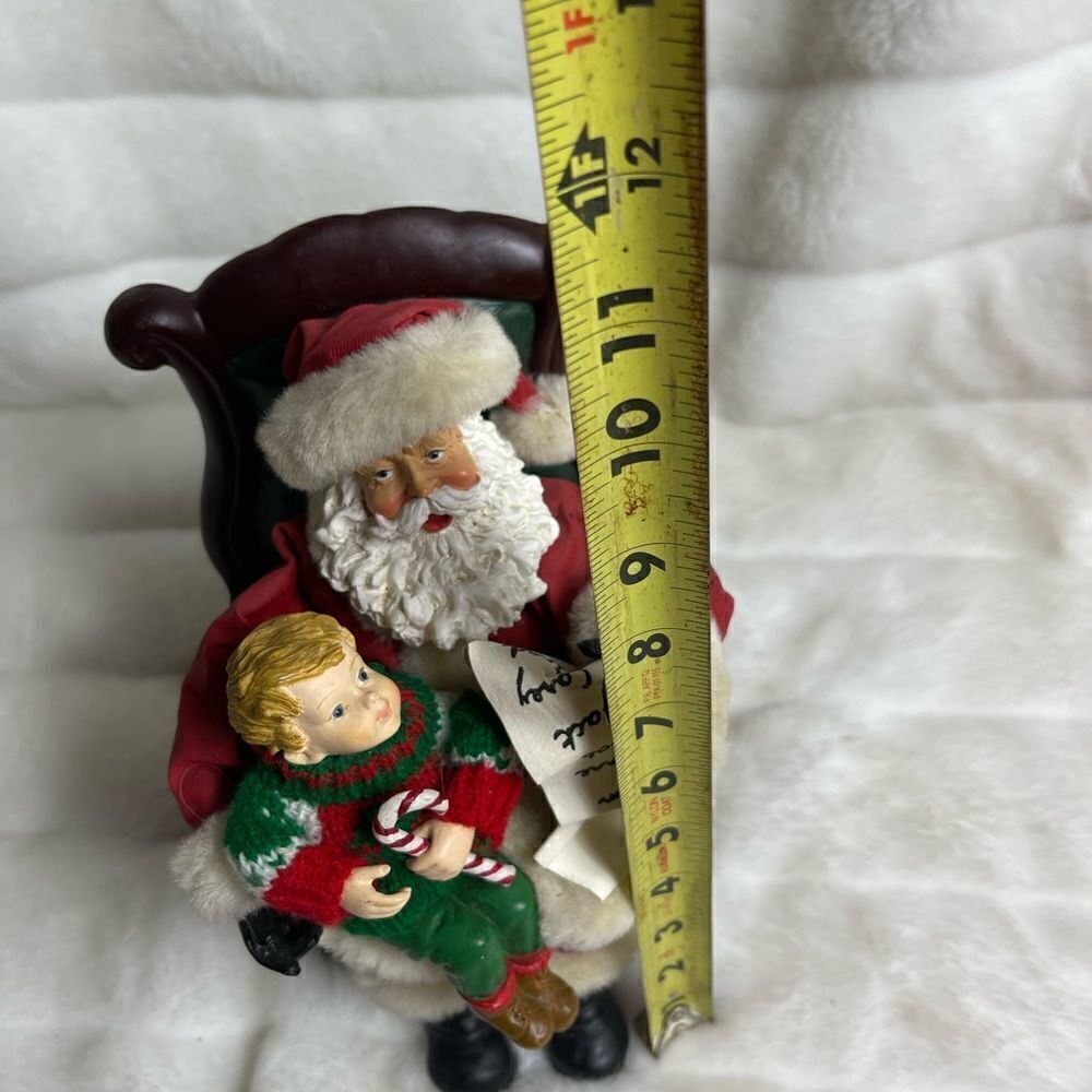 Kirkland Signature Santa & boy Ceramic figurines with paper marché costume - Picture 11 of 11